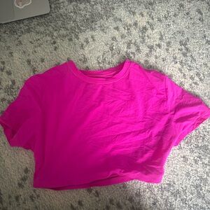 SKIMS Pink Crop T-Shirt Relaxed Fit